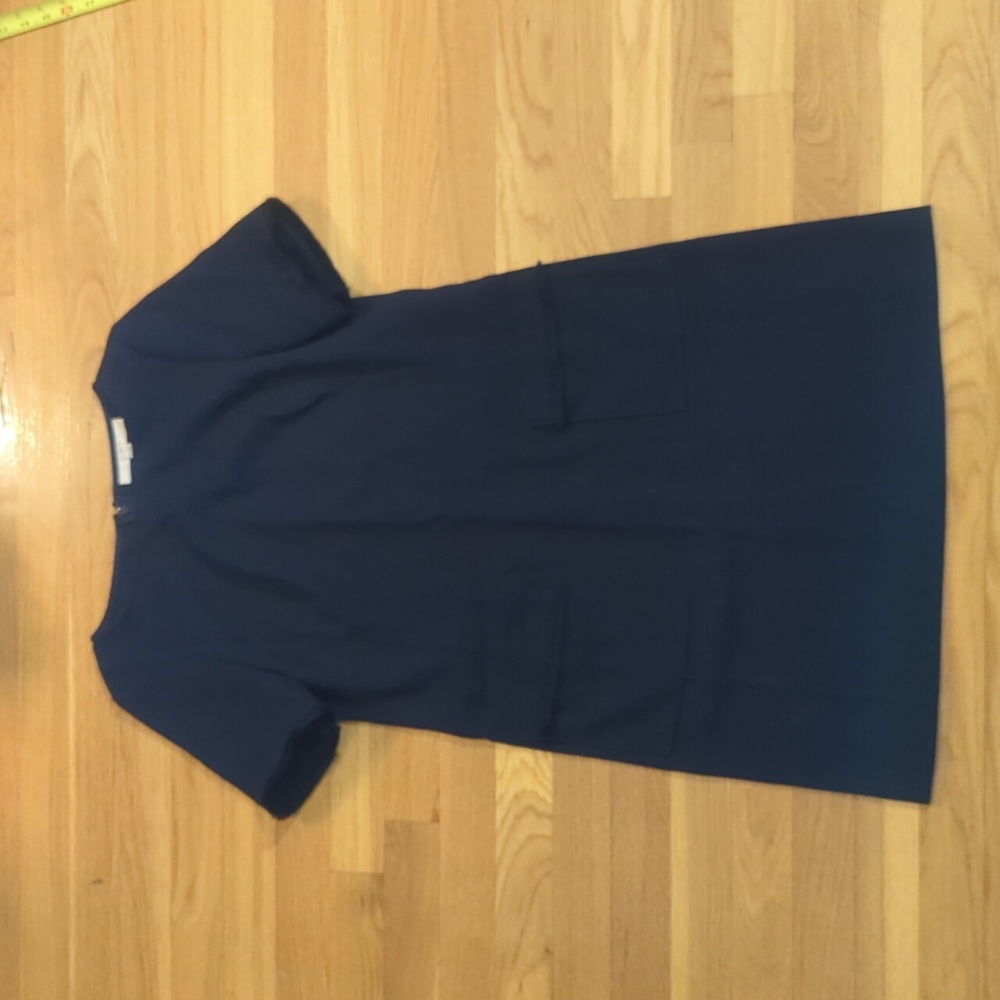 LOFT NWT navy blue short sleeve dress w fringe size 4